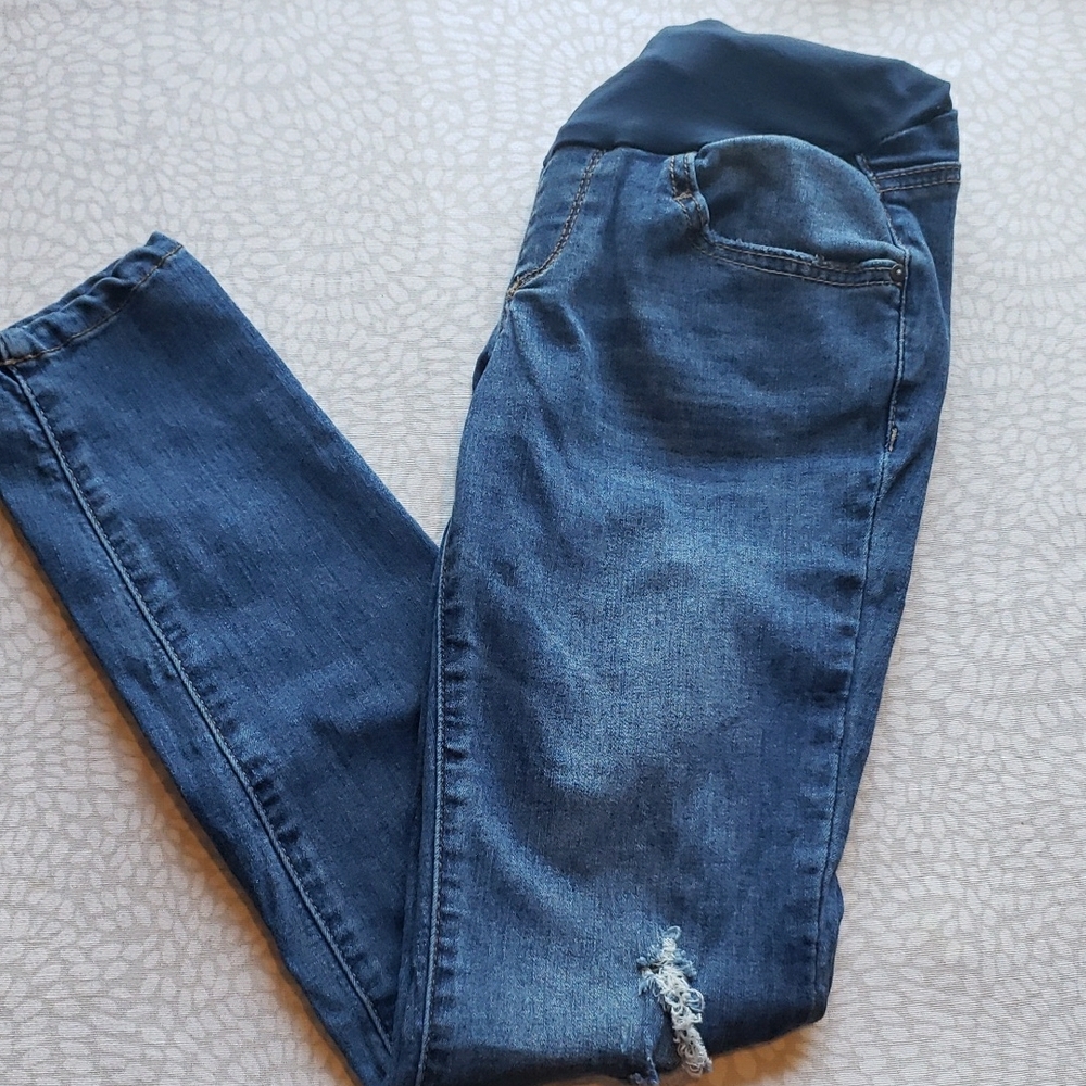 LED Luxe Essentials Maternity Skinny Blue Jeans Size 6